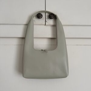 St. Agni Mini Zip Detail Leather Shoulder Bag - Ice